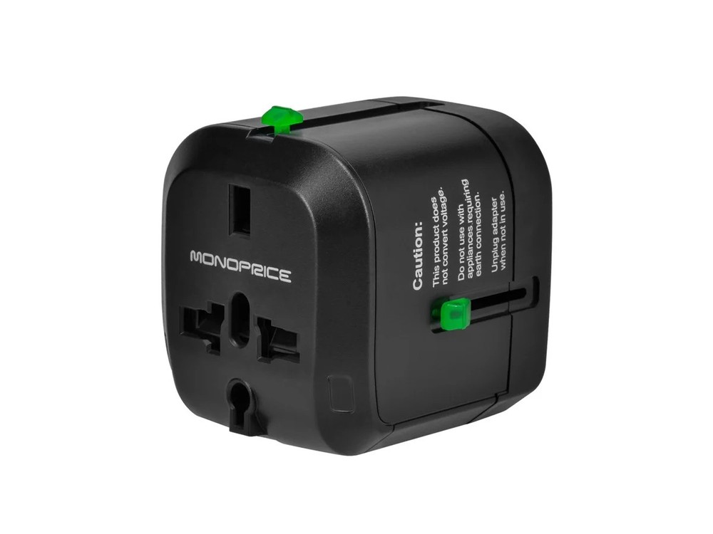 Monoprice Compact Cube Universal Travel Adapter - Black