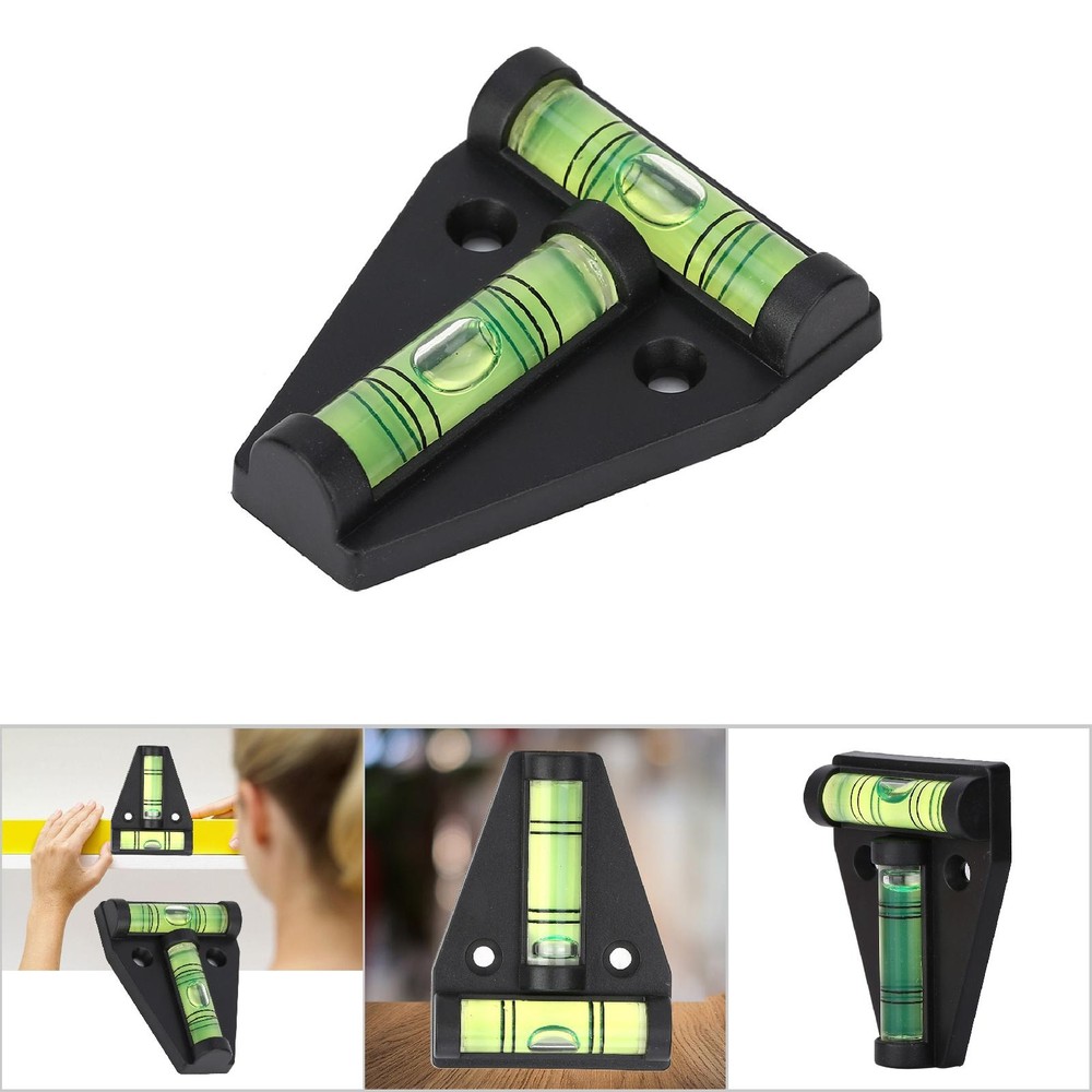 Black Mini Plastic T Level Bubble Measuring Tool With Mounted Holes For Camera