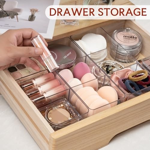 Acrylic Cosmetic Organizer 3-Section Makeup Storage Tray