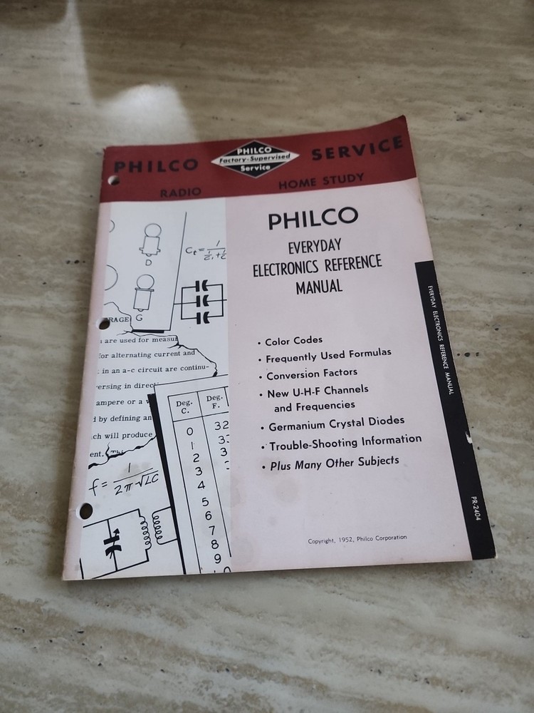 1952 PHILCO Radio home study, electronics reference manual  brochure