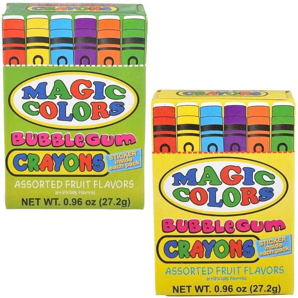 Rhode Island Novelty Magic Colors Assorted Fruit Flavored Bubble Gum Crayons