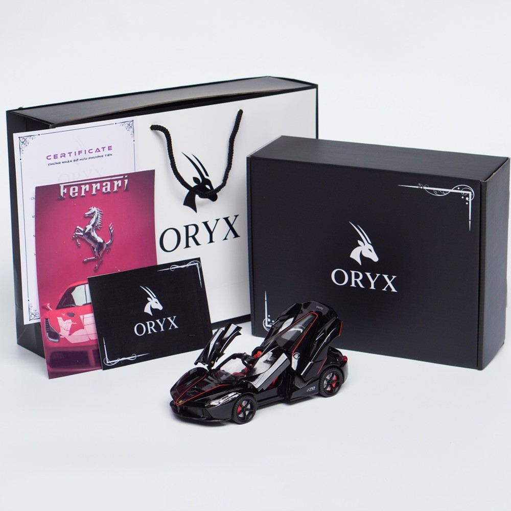 Ferrari 1:24 Model Car Frame Custom Text Gift Box LED Display Case