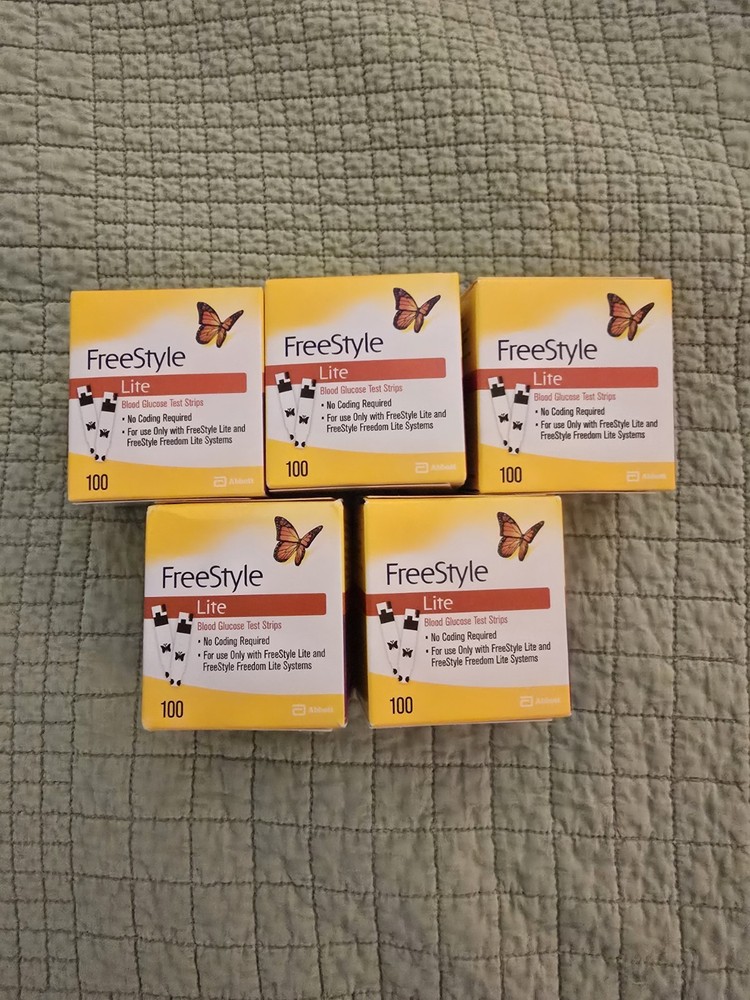 Freestyle Lite Blood Glucose Test Strips (5 boxes - 100 each)