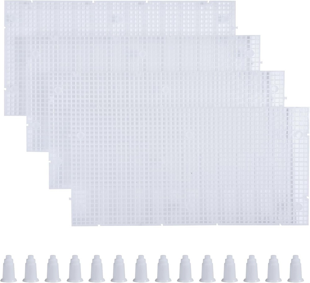 ALEGI Plastic Grid Divider Tray Egg Crate Louvre Aquarium Fish 4pcs, White