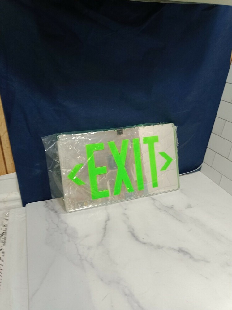 LED EXIT/ SIGN-Edge/Lit Led Exit Sign/ Green Double Faced Mirrored