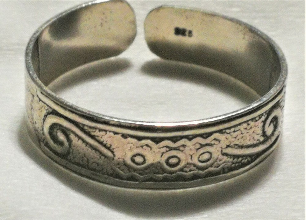 Adjustable New Silver Ring From Thailand--size 9