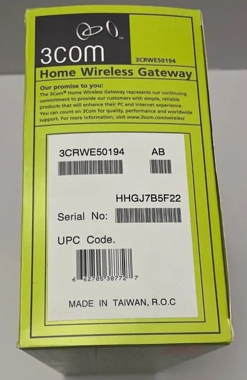 3Com Home Wireless Gateway/Router 3CRWE50194