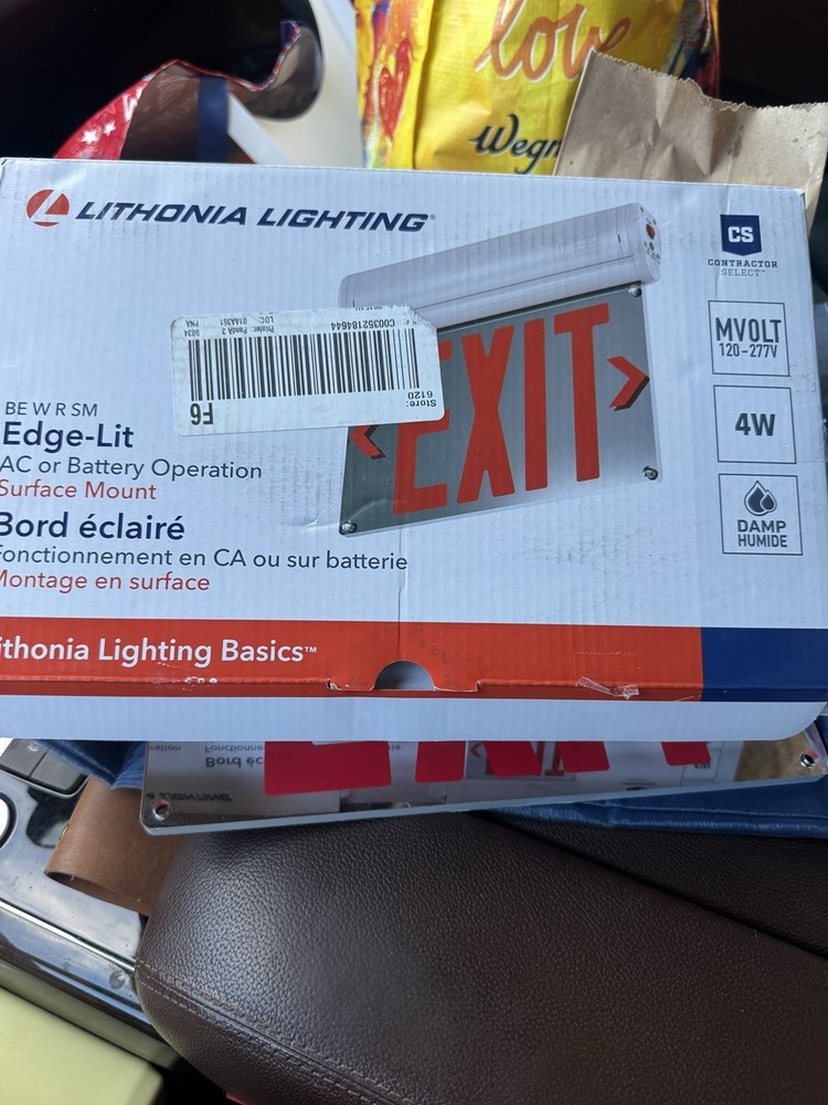 Lithonia Lighting Basics Edge-Lit 120-Volt Integrated LED White Surface Mount E