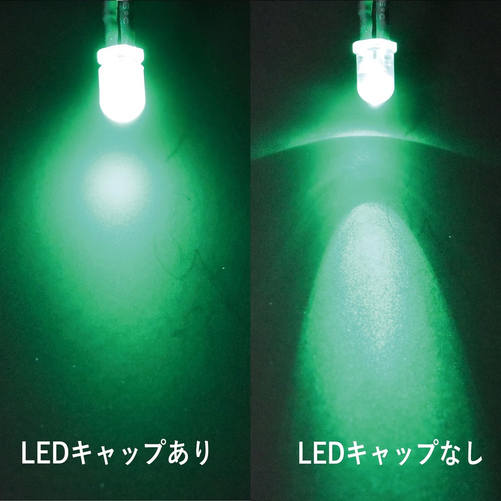 Eagle Model/LED Wide Angle Cap 10pcs 3mm/Green