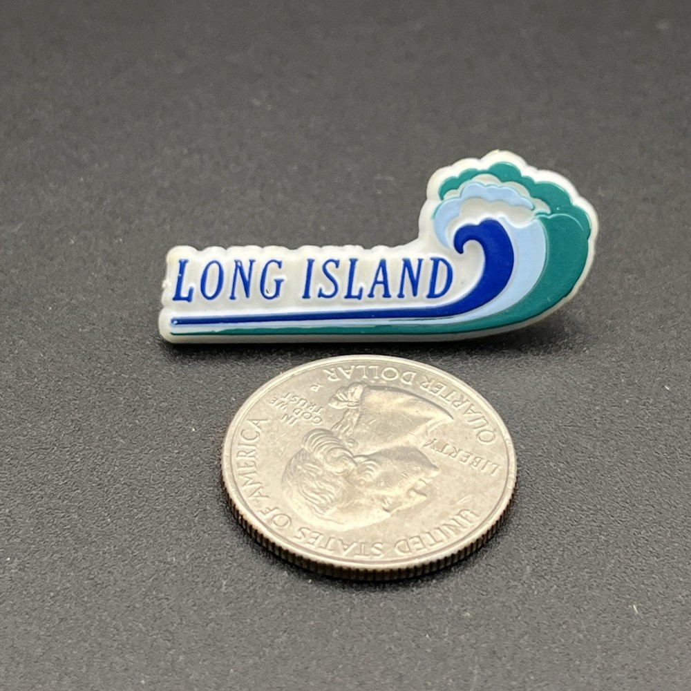 Long Island Waves Plastic Lapel Hat Pin