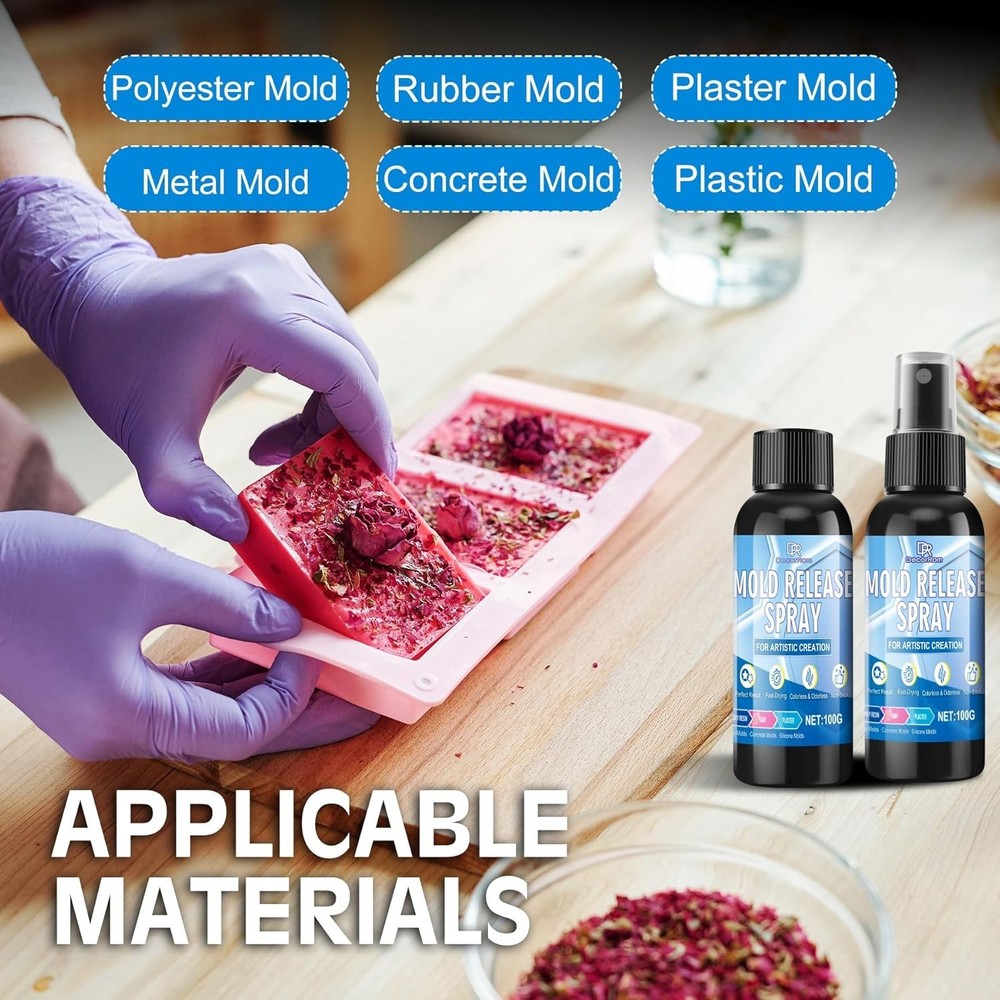 Mold Release Spray, 7oz Silicone Mold Release Spray, Water Based Fast Drying Odo