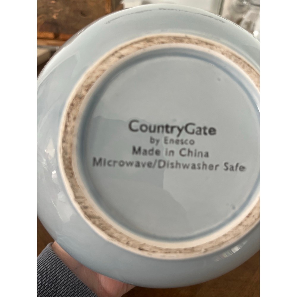 Enesco Light Blue Pitcher "Country Gate”