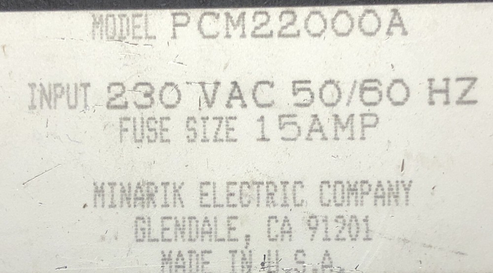 Minarik Electric PCM22000A Motor Control, 230 Volt