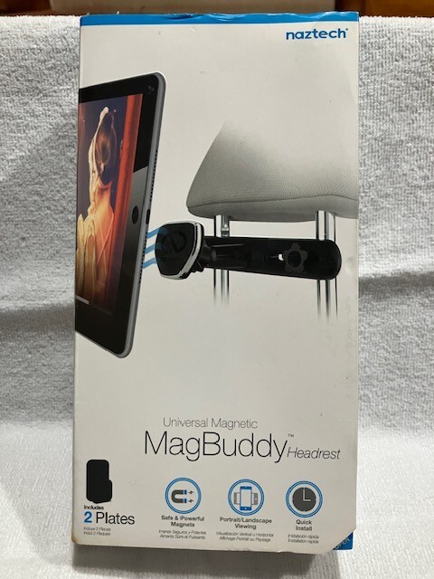 New! Naztech MagBuddy Hands-Free Tablet Devices Car Mount Headrest Mount Black