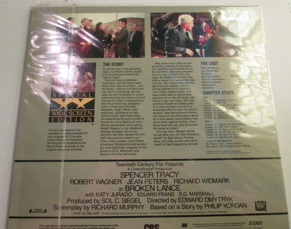 Broken Lance: Extended Play (Laser Disc) 1 Disc