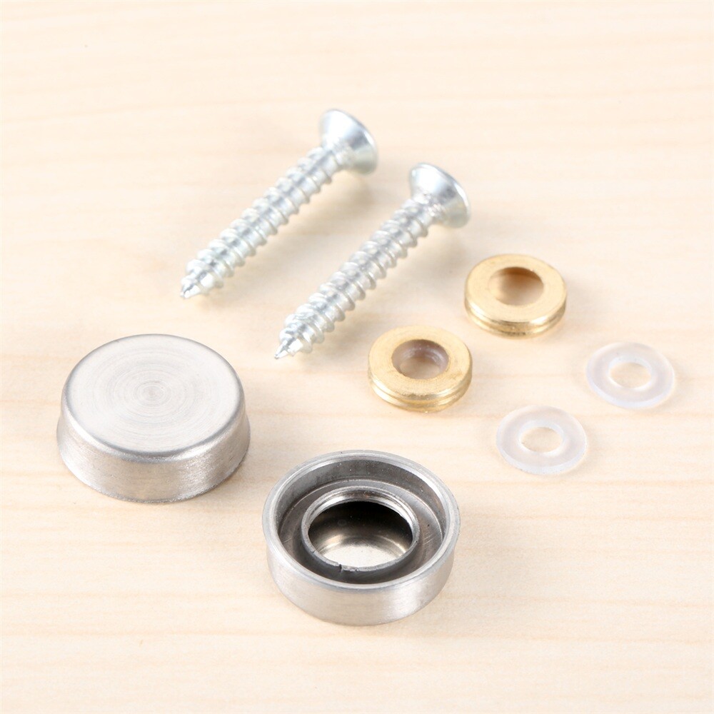 20pcs Stainless Steel Table Screws Cap Silver Mirror Decorative Fixing Nails