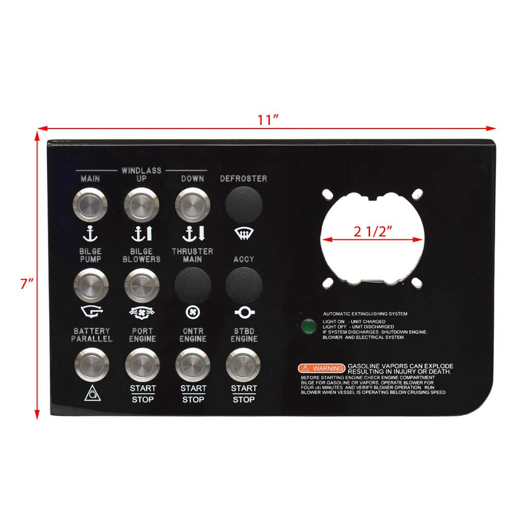 Sea Ray Boat Dash Switch Panel 2350773-A | Black Acrylic