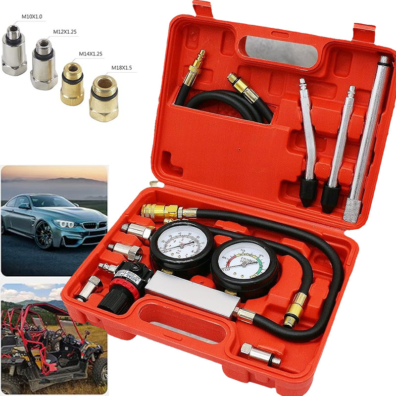 Cylinder Leak Down Tester Tool Kit, Gasoline Engine Compression Leak Down Tester