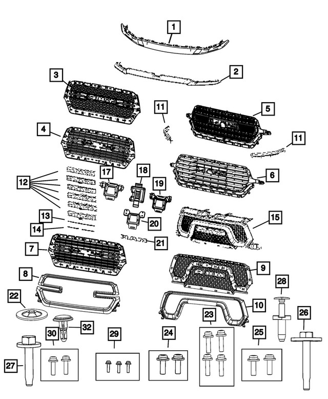 Genuine Mopar Grille Applique 6KL98SKSAB