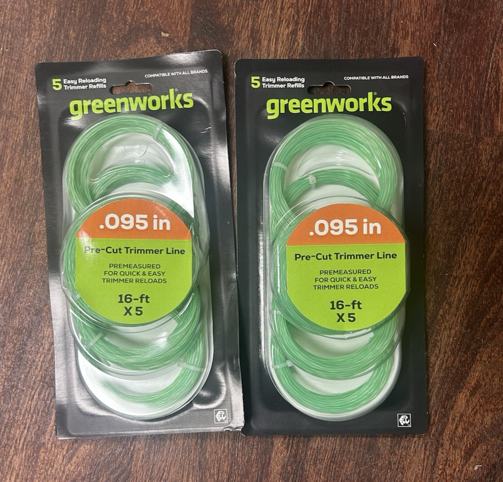 Greenworks Trimmer String - 2 Pack-5 Easy Reloading Trimmer Refills .095 in