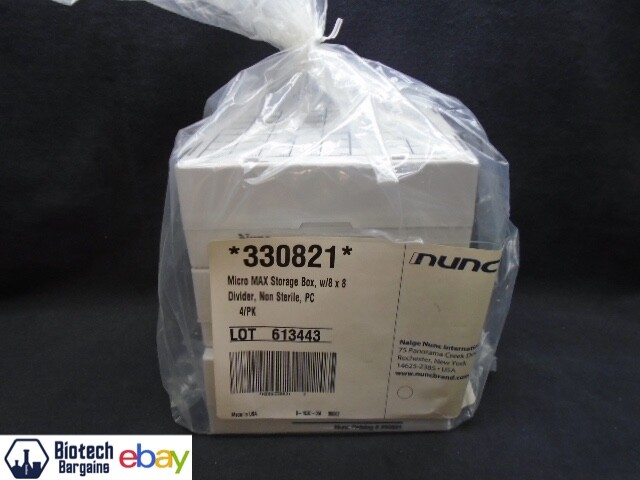 Nunc 64-Place Micro MAX-100 Polycarbonate Cryo Storage Box 330821 3/Pack