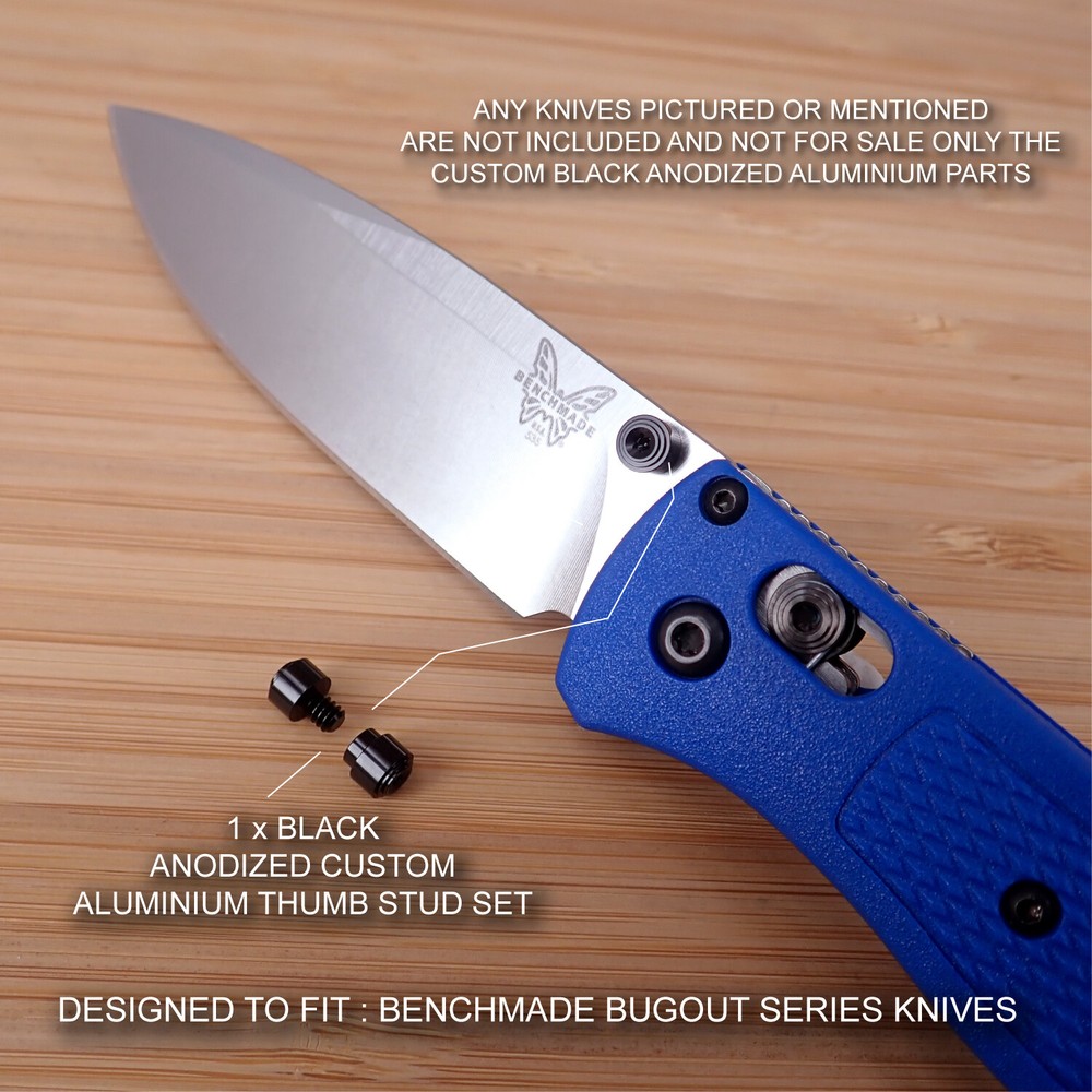 Benchmade 535GRY-1 BUGOUT Custom Designed 2 Piece Thumb Stud Set Anodized BLACK