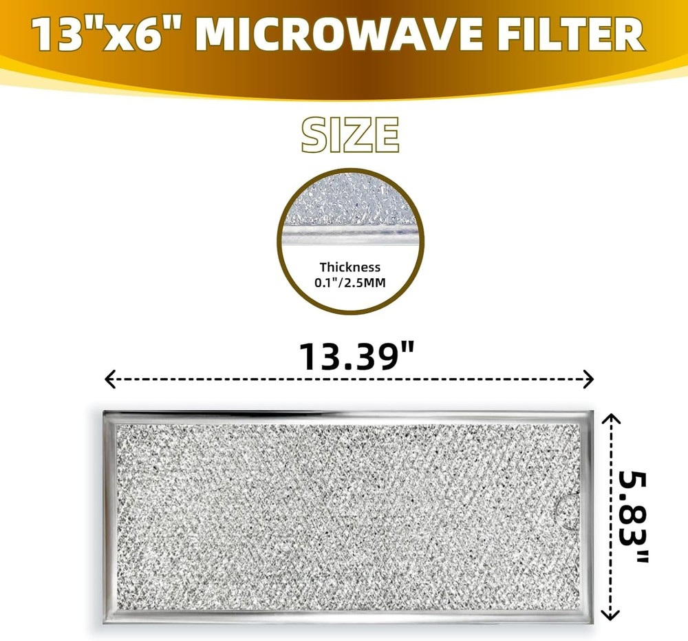 Microwave Grease Filter Replacement 13" X 6", Pack of 2