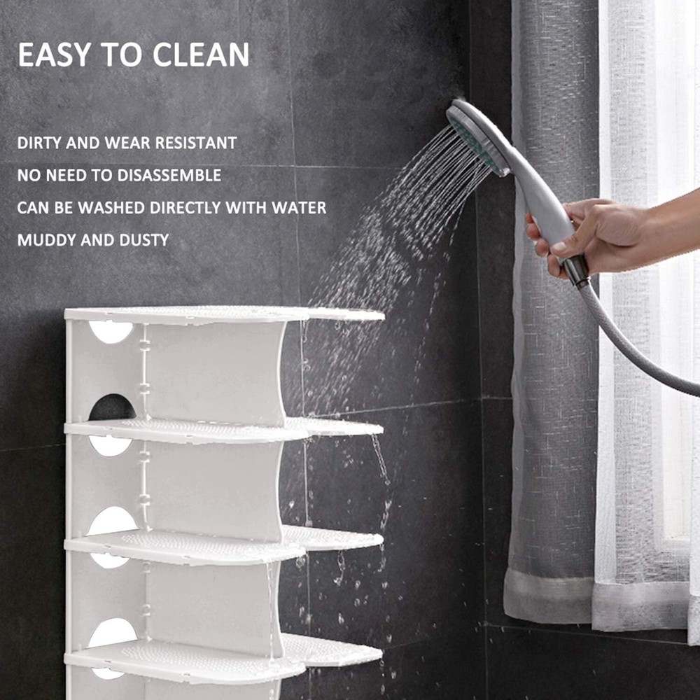 ACPOP 6-Tier Shoe Rack Storage Organizer, Adjustable 6 Layer, White