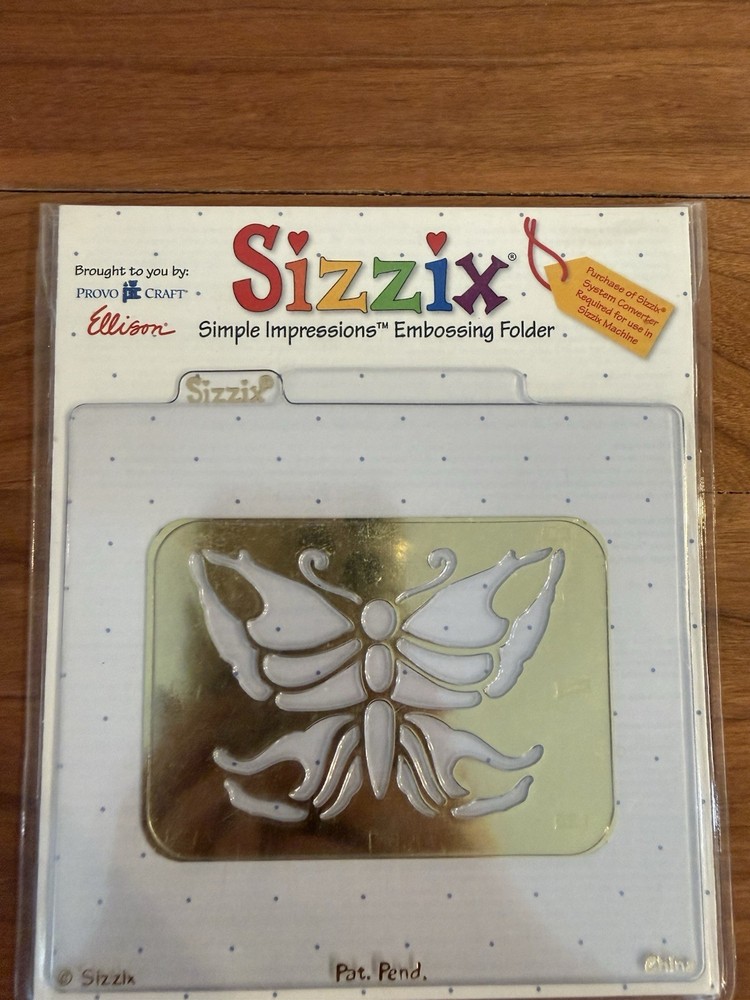 Sizzix Simple Impressions Embossing Folder Butterfly NIP