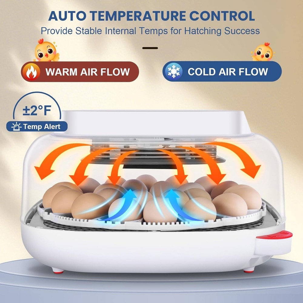 24 Egg Incubators for Hatching Eggs - Automatic Temperature Control and Egg