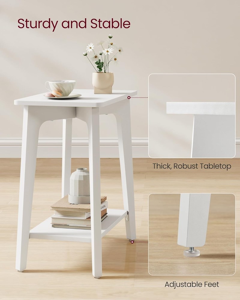 Collection Side Table 2-Tier Small Rectangular End Table 11.8 x 18.9 x