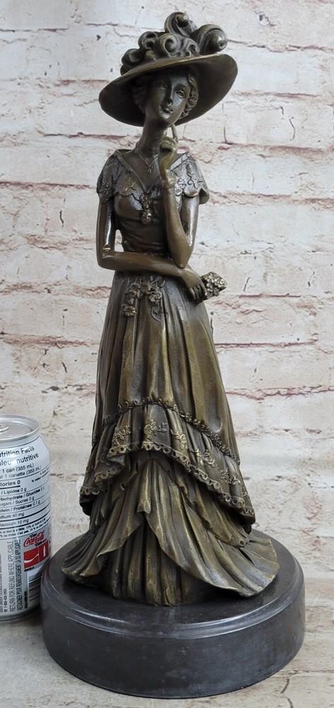 Signed Vitaleh Seductive Flapper Actress Bronze Sculpture Marble Lost Wax Method