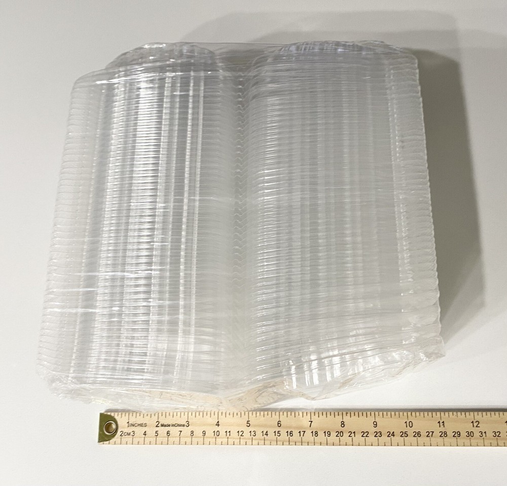 Take-Out Containers Clear Hinged Clam Shell Boxes (50 Pack) 5"x 5"x 3. New