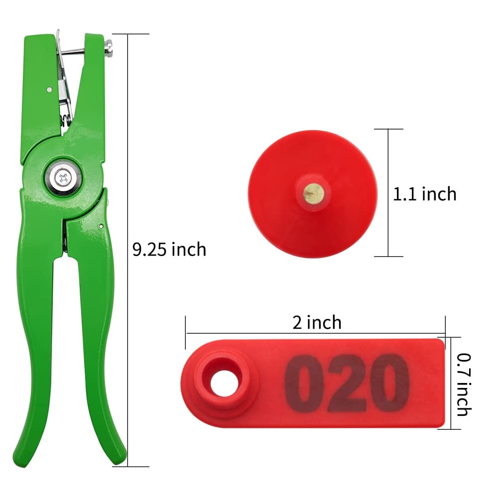 Sheep Goat Ear Tags 001-100 w/ Punch Applicator Tool