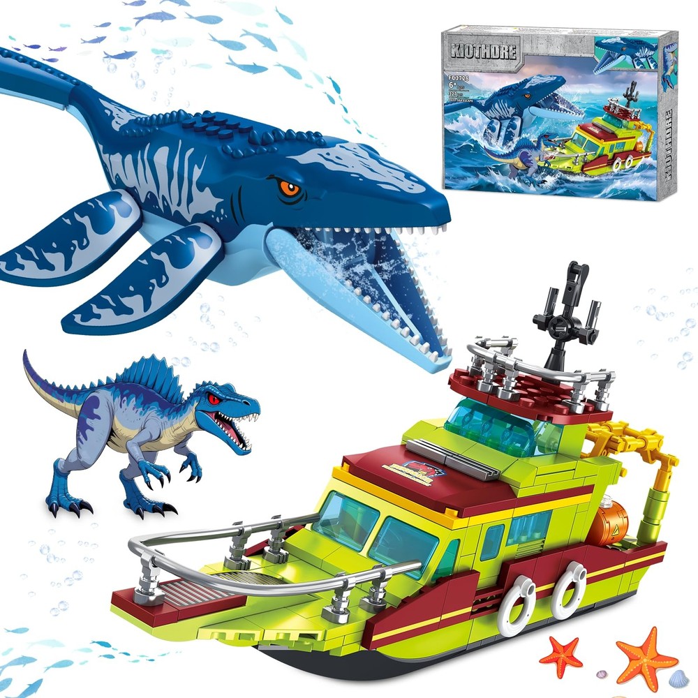 kiothdre 3 in 1 Ocean Explorer Dinosaur Building Set Compatible Medium, Blue