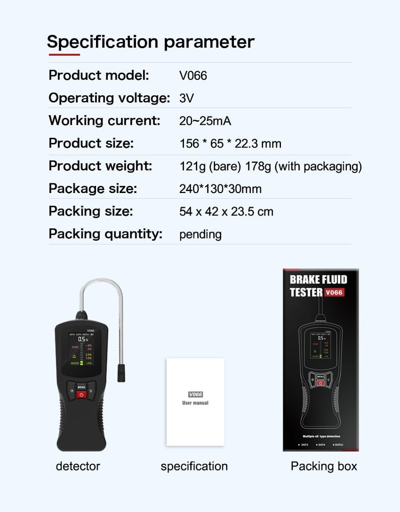 Digital Car Brake Fluid Tester Moisture Analyzer Test Tool for DOT3 DOT4 DOT5.1