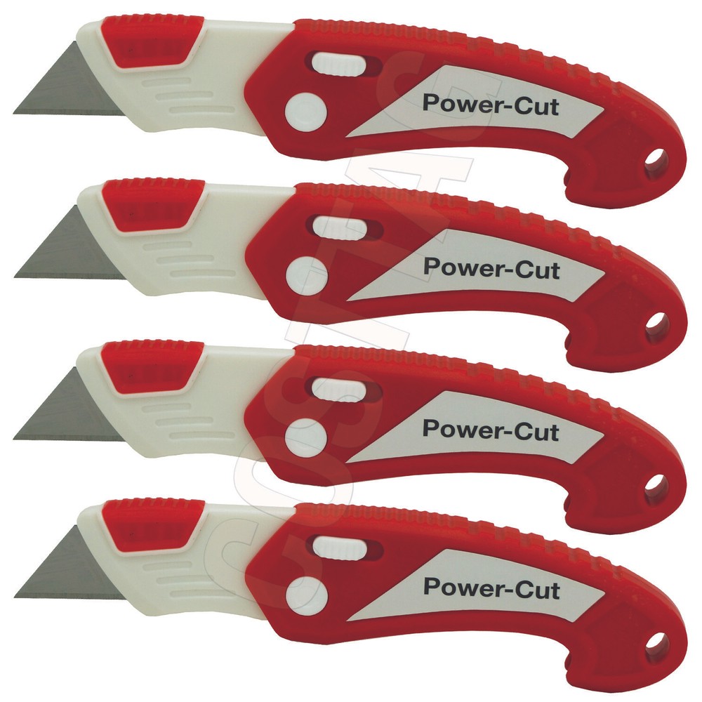 4-Pack Folding Utility Knife Box Cutter, Quick Change Blade with Lock Blade