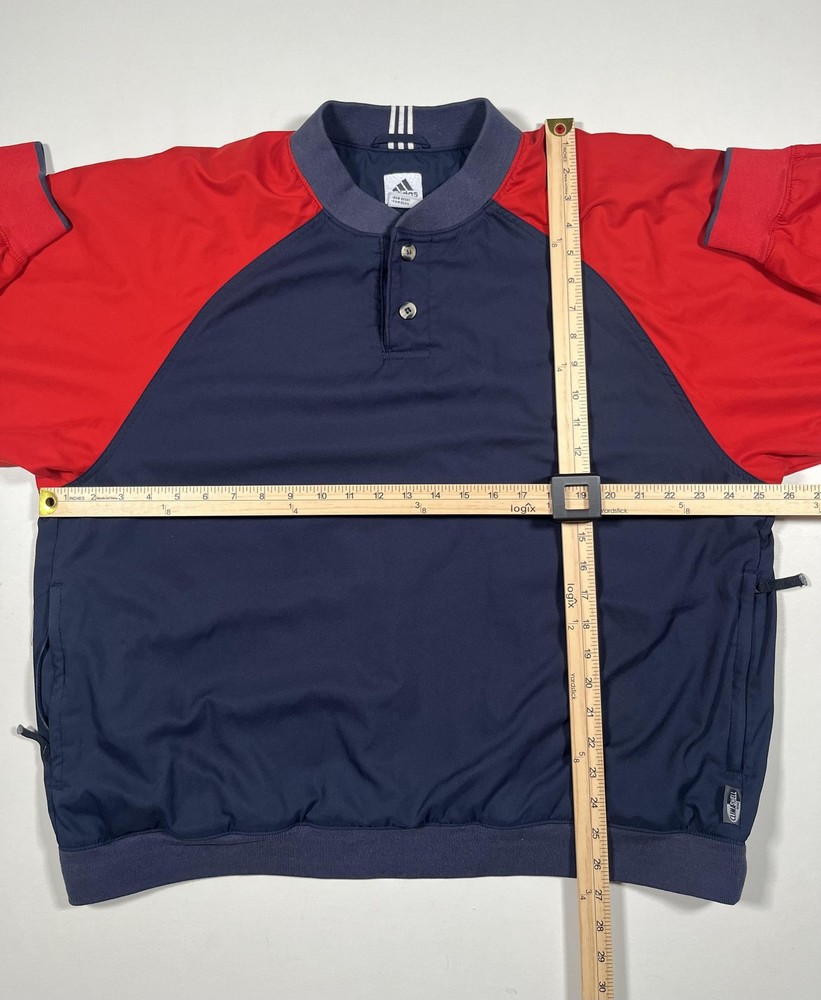Adidas Pullover Jacket Mens Large Navy Red Climashell Wind Golf Windbreaker