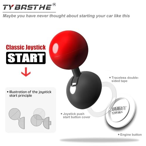 Push Start Joystick, Metal Car Joystick Starter Engine Stop Button Classic Red