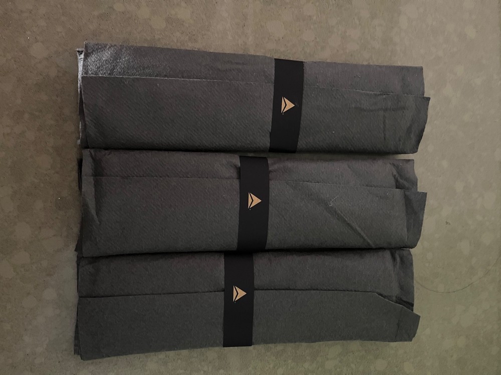 3 sets Delta Airlines Napkin Roll fork spoon Utensil salt pepper