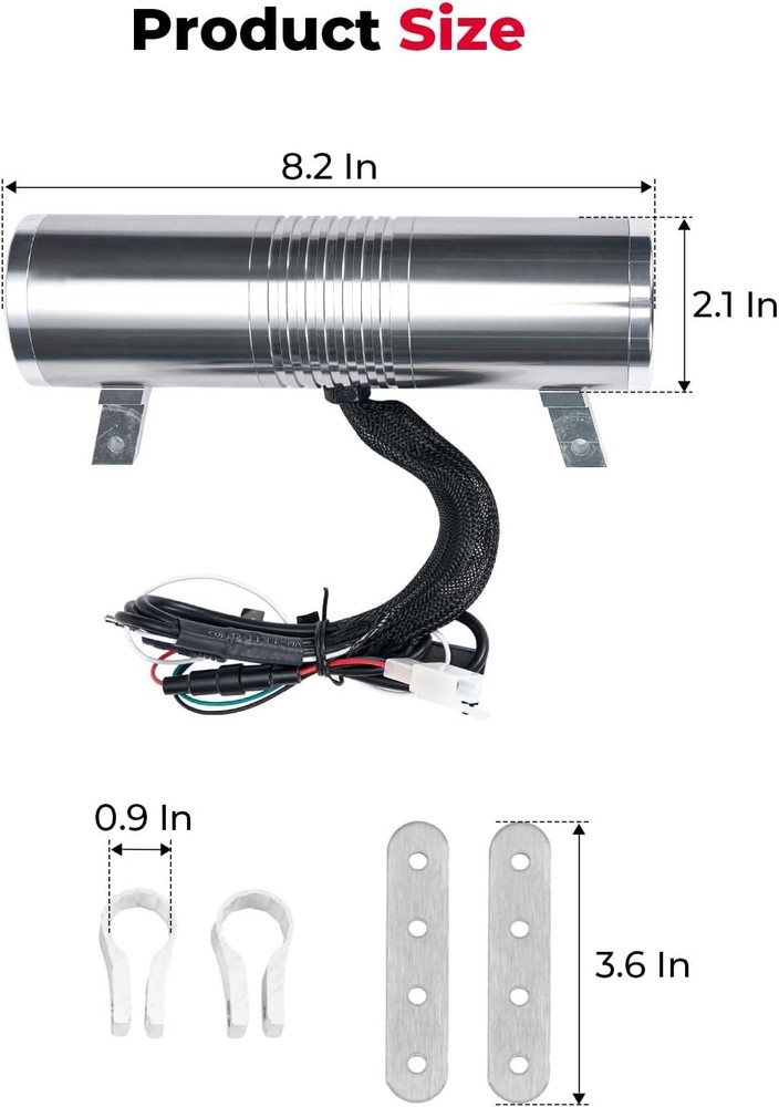 Motorcycle Waterproof 60W Stereo Speaker Bluetooth FM USB Handlebar Mount