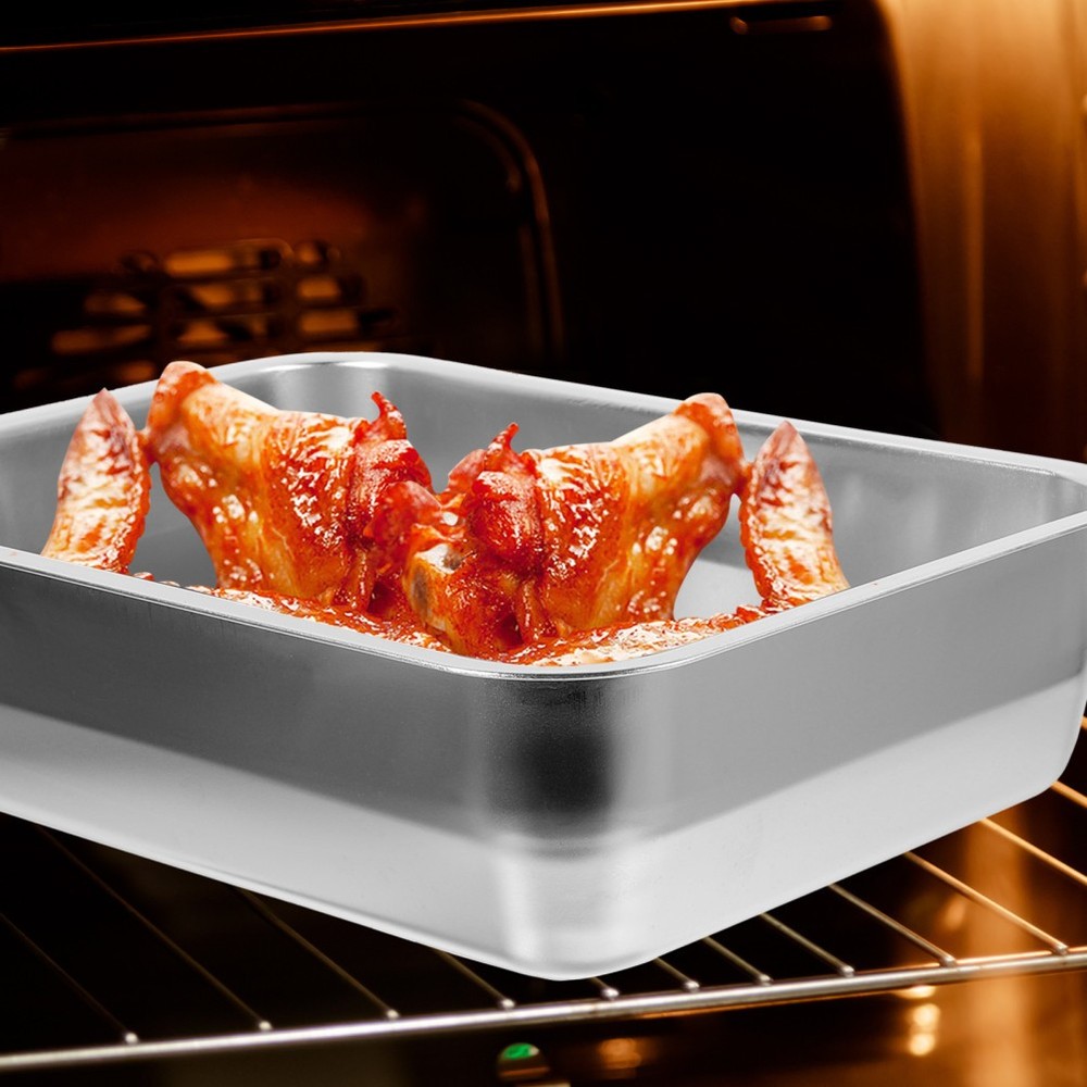 Stainless Steel Bakeware Deep Roasting Pan Cooking Trays Baking for Oven