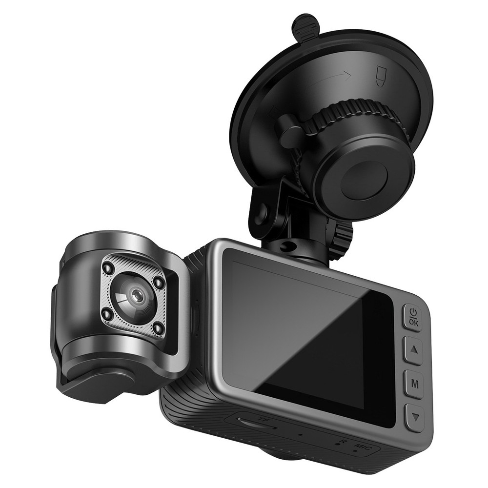 4K Dash Cam 3 Channel Front Rear WiFi App 2" IPS Loop Recording Motion Detection