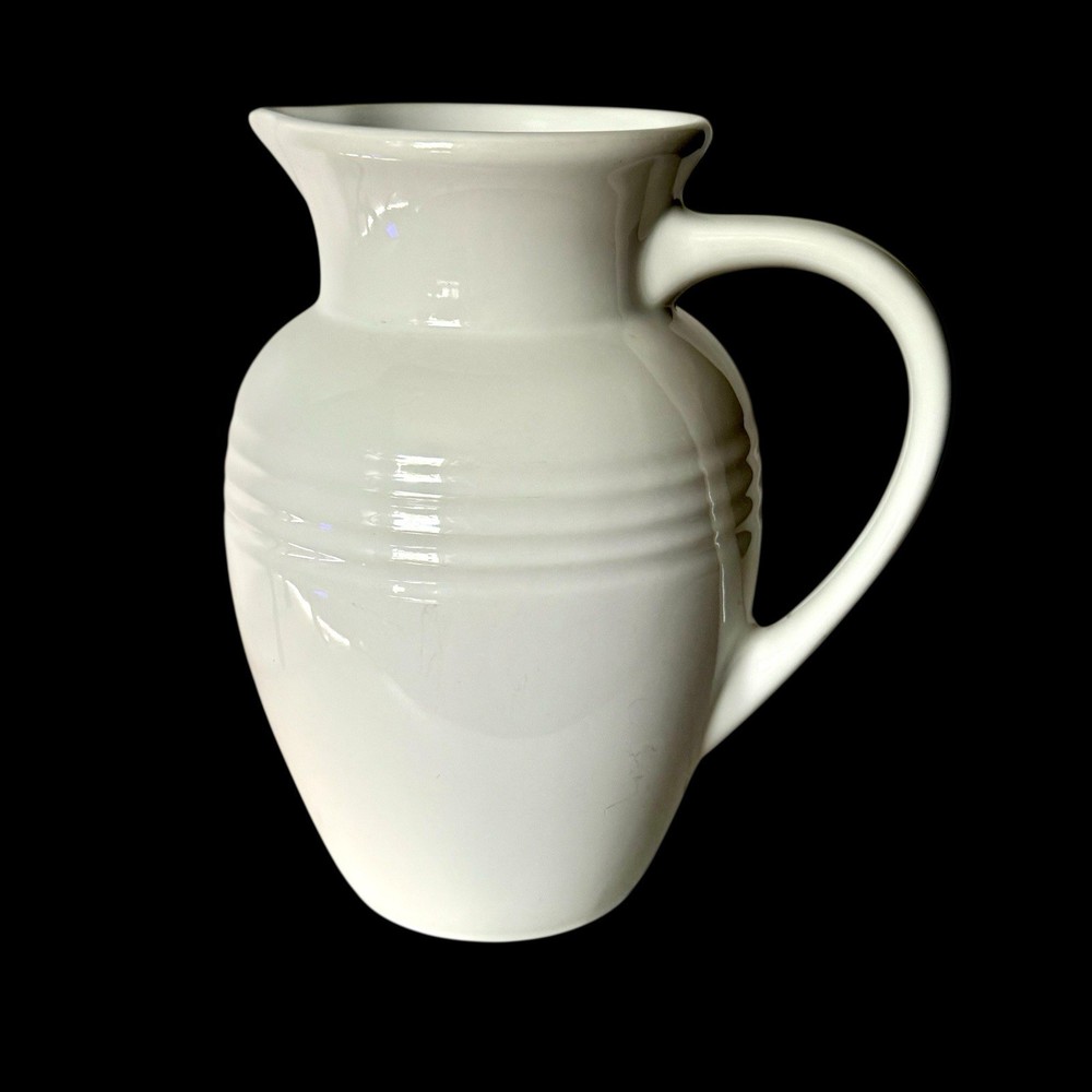 Vintage Le Creuset Stoneware White Pitcher