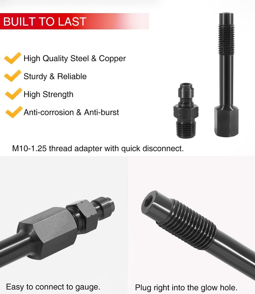 Diesel Compression Test Adapter for 6.6L Duramax LNG-TU-15-38