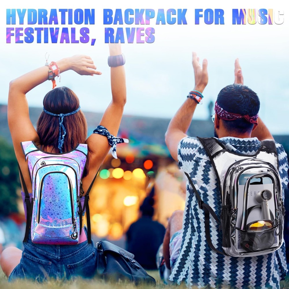 Hydration Backpack, Festival Rave Hydration Pack, Water Backpack with 2L Hydr...