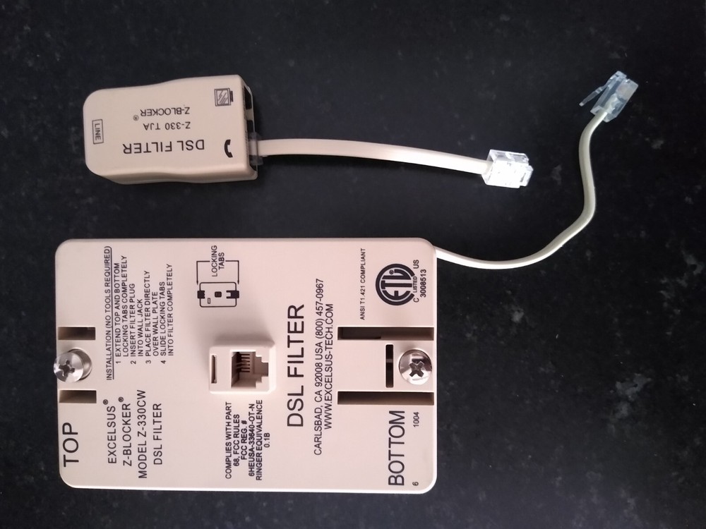DSL Excelsus Phone Line Noise Filter Set with 1 Wall Mount