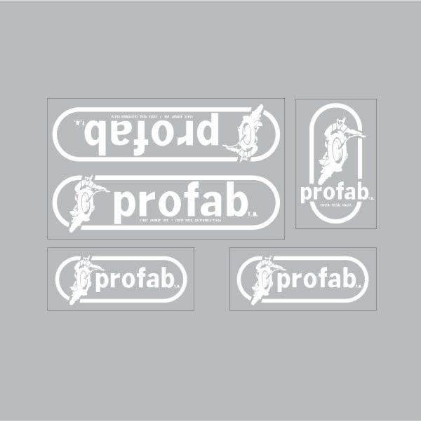 ProFab- decal set - Solid White on clear - Old school bmx
