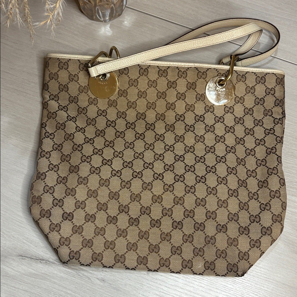 Gucci Beige and Brown Shoulder Bag