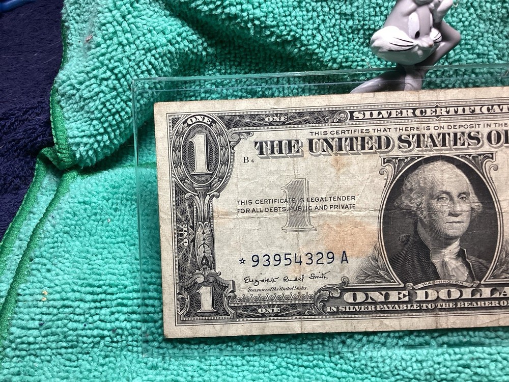 1957 A $1 SILVER CERTIFICATE STAR ⭐️ NOTE 🎵 in RIGID HOLDER